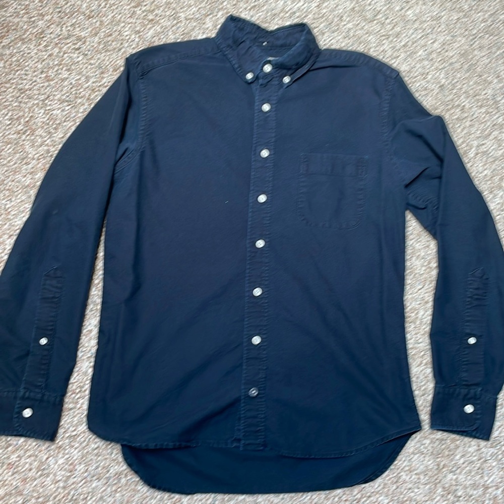 Taylor Stitch Oxford shirt jack in black, size 40.
